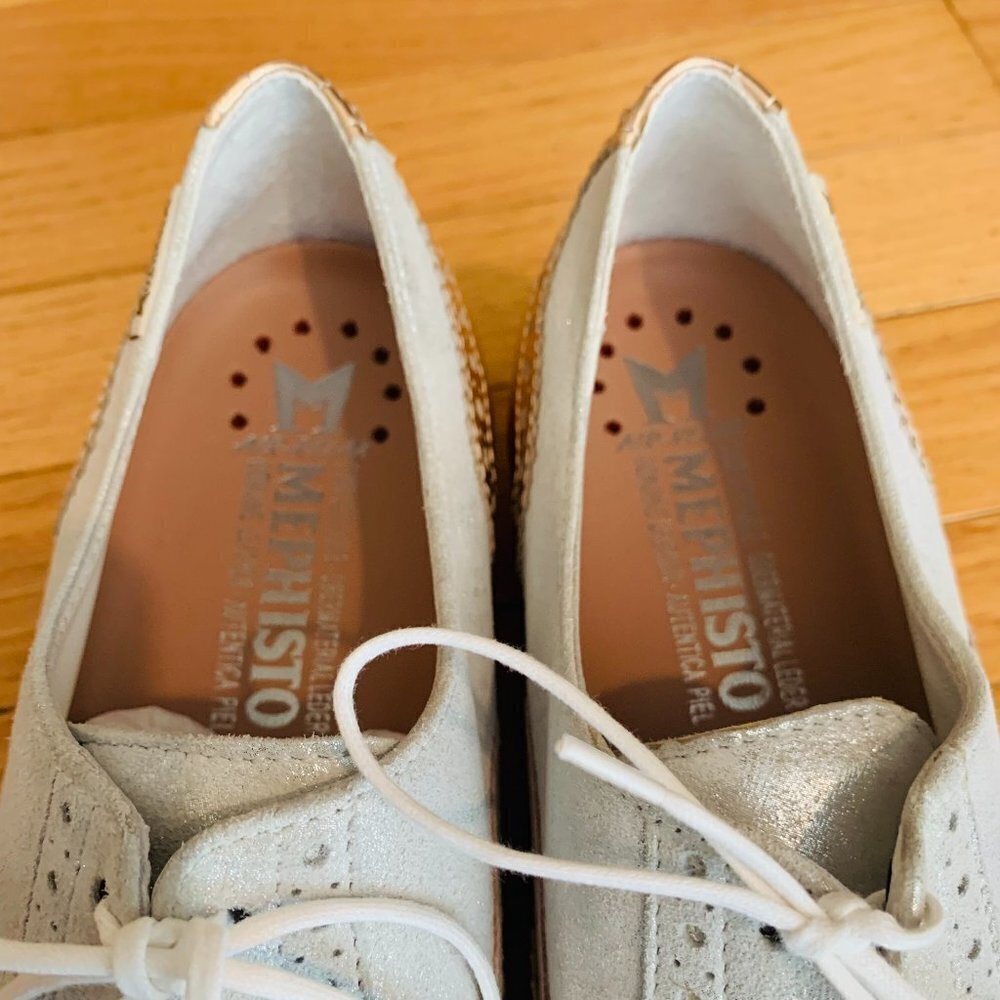 Mephisto Women's Yael Oxford Sparkle Leather Walking Sneakers Shoes 8.5 - Picture 11 of 13